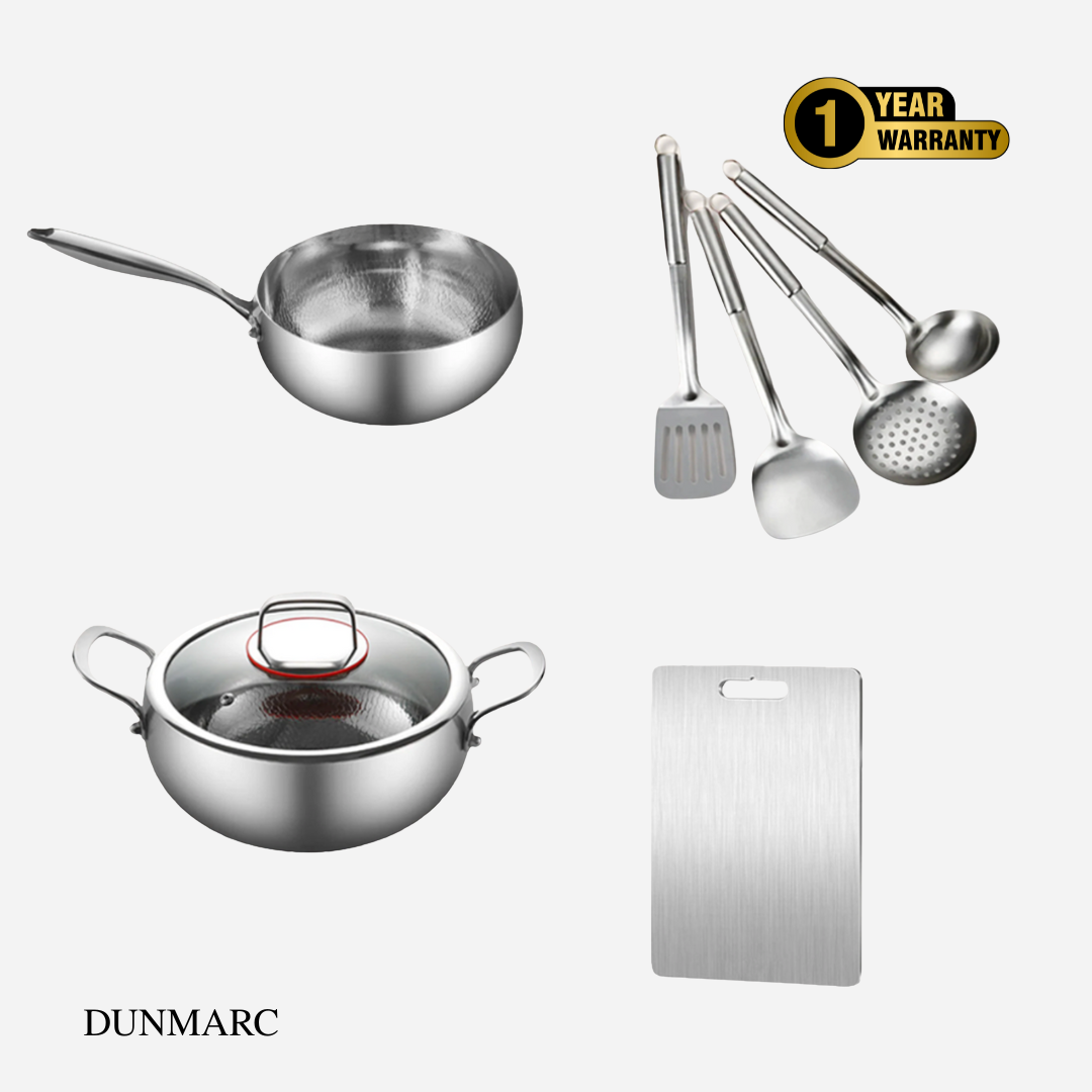 Chef’s Choice Bundle: 2 Pans + Utensils Set+ Chopping Board